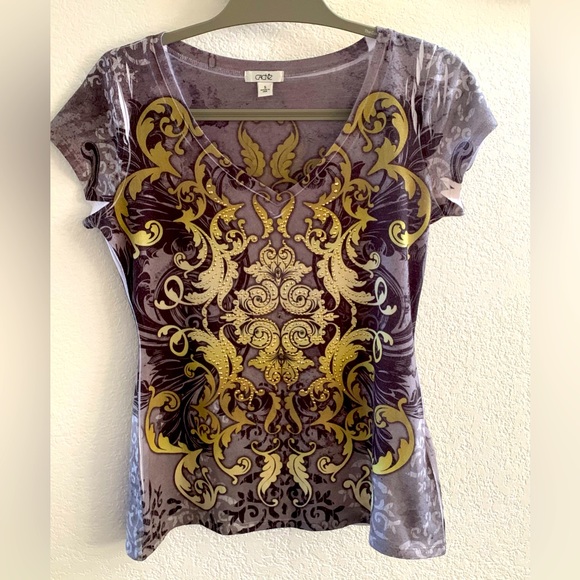 Cache S Rhinestone embedded Tee S - Picture 1 of 4